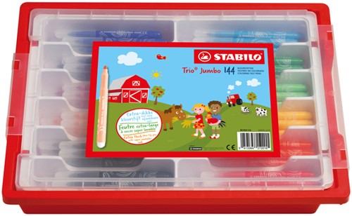 Viltstift STABILO Trio Jumbo 380 XL assorti classpack à 144 stuks