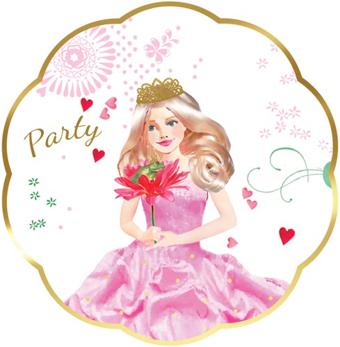 Wenskaart Haza uitnodiging prinses 6 stuks