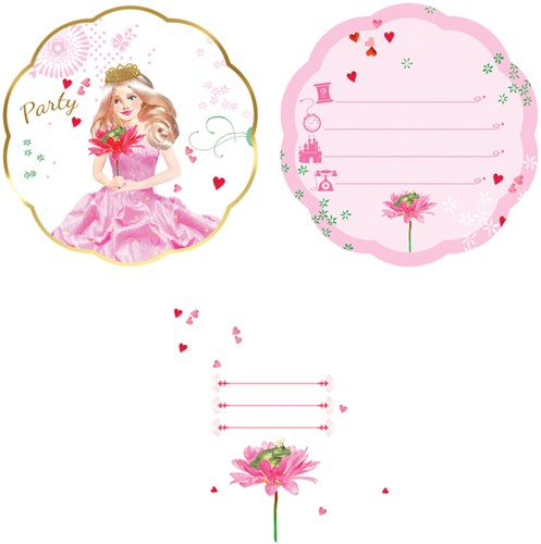 Wenskaart Haza uitnodiging prinses 6 stuks-2