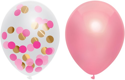 Ballon Haza prinses pink Ø30cm 6 stuks