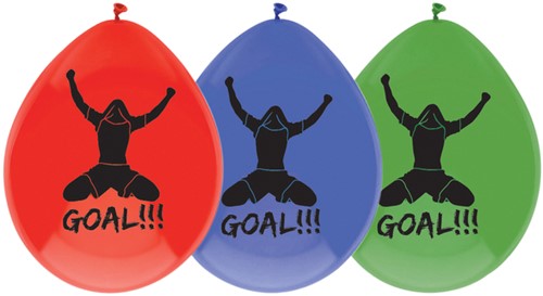 Ballon Haza goal! Ø30cm assorti 6 stuks