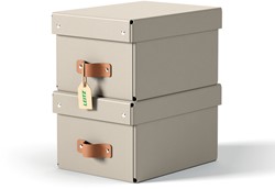 Opbergdoos Leitz Puro met deksel 7 liter set van 2 beige