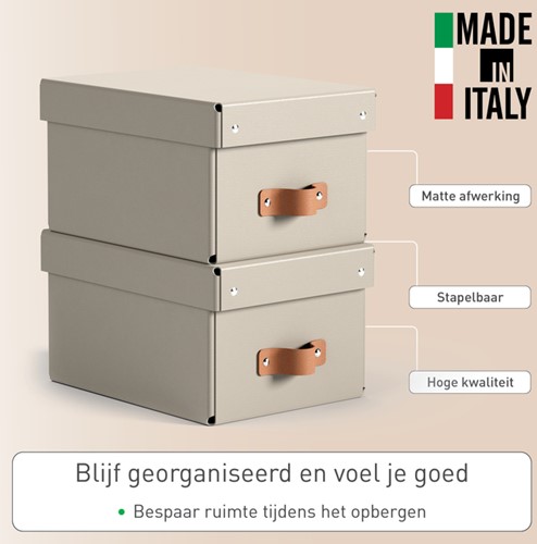 Opbergdoos Leitz Puro met deksel 7 liter set van 2 beige-2