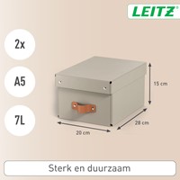 Opbergdoos Leitz Puro deksel 7 liter set van 2 beige-1