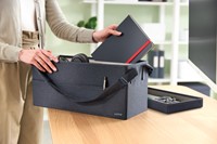 Opbergtas Leitz gestofferd met deksel grijs-6