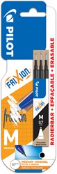 Rollerpenvulling Pilot friXion medium zwart blister à 3 stuks