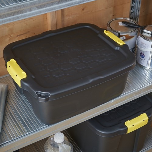 Opbergbox Bankers Box 24 liter met handgrepen robuust zwart-2