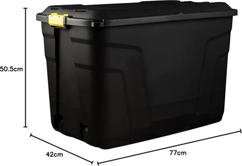 Opbergbox Bankers Box 110L met wielen robuust zwart-2