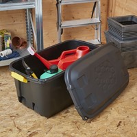 Opbergbox Bankers Box 75L met wielen robuust zwart-3