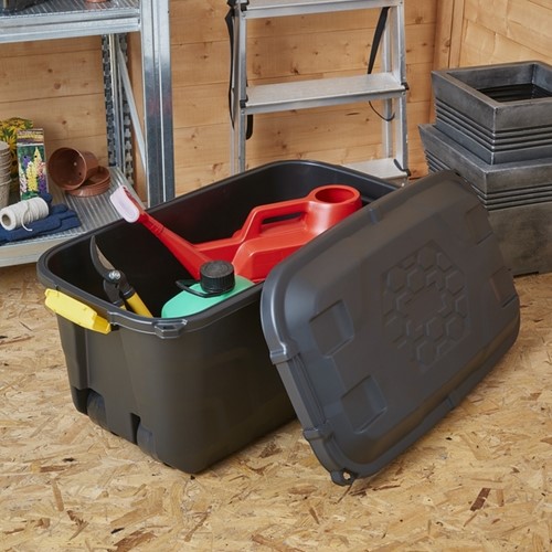 Opbergbox Bankers Box 75L met wielen robuust zwart-3