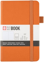 Notitieboek Sakura pocket 90x140mm lijn hard cover amber