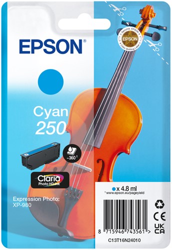 Inktcartridge Epson 250 T16N24 blauw