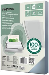 Voorblad Fellowes A4 PET 180micron recycled 100 stuks
