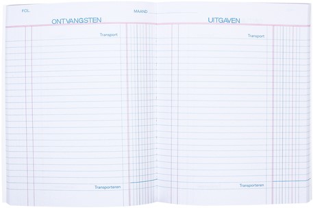 Kasboek Quantore 165x210mm 160blz 1 kolom rode rug assorti-2