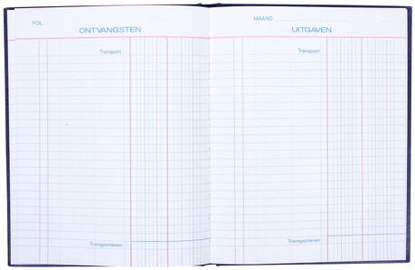 Kasboek Quantore 165x210mm 96blz 2 kolommen blauw-2