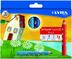 Kleurpotlood LYRA Groove Triple One extra dik set à 12 kleuren