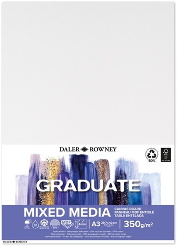 Canvasboard Daler-Rowney Graduate mixed media A3 wit