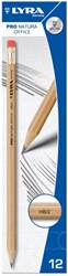Grafietpotlood LYRA Pro Natura Office HB met gum set à 12 stuks grijs