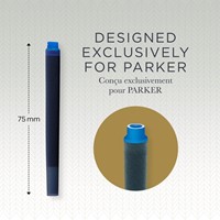 Inktpatroon Parker Quink uitwasbaar blauw blister à 5 stuks-3