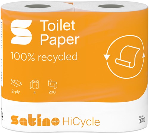 Toiletpapier Satino MT1 HiCycle 2-laags 4x200 vel wit 067810-2