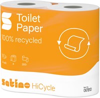Toiletpapier Satino MT1 HiCycle 2-laags 4x200 vel wit 067810-3