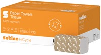 Handdoek Satino PT3 HiCycle v-vouw 2-laags 250x230mm 20x160 vel wit 278500