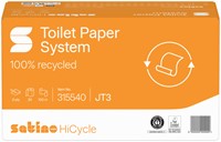 Toiletpapier Satino JT3 HiCycle systeemrol 2-laags 24x100m wit 315540-2