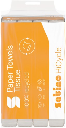 Handdoek Satino PT2 HiCycle z-vouw 2-laags 206x240mm 25x150 vel wit 278550-2