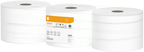 Toiletpapier Satino JT2 HiCycle 2-laags 6x380m wit 319330