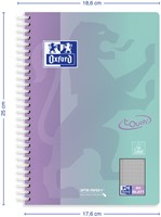 Spiraalblok Oxford Touch B5 geruit 5mm160 pagina's assorti-1