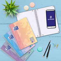 Spiraalblok Oxford Touch B5 geruit 5mm160 pagina's assorti-2