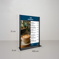 Kaarthouder Europel metaal met acryl bord A5 zwart-2