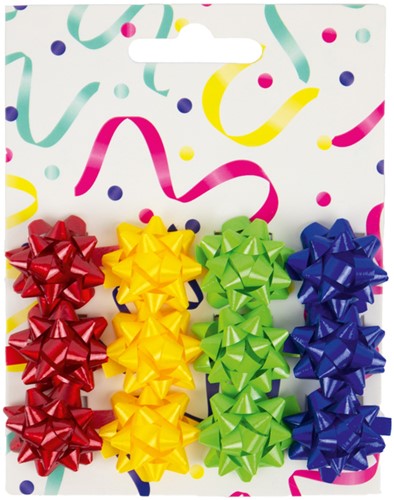 Cadeaustrikken set à 12 stuks rood, geel, groen en blauw