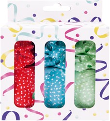 Cadeauversierset 3 rollen lint en 9 strikken assorti