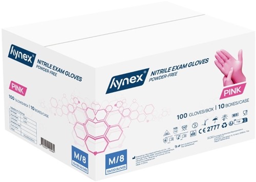 Handschoen Hynex nitril M roze 3.5gr 100 stuks-3
