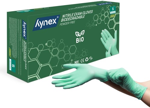 Handschoen Hynex nitril Bio S groen 3.5gr 100 stuks