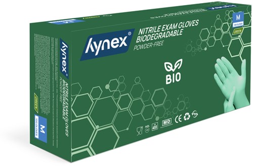 Handschoen Hynex nitril Bio M groen 3.5gr100 stuks-2