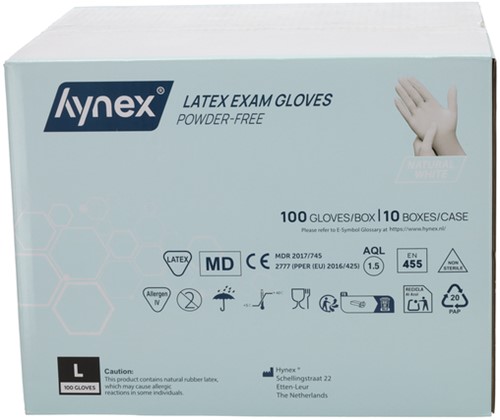 Handschoen Hynex latex L wit 5g 100 stuks-3