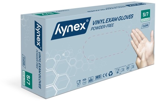 Handschoen Hynex vinyl S transparant 4.5gr 100 stuks
