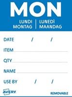 Etiket Avery HACCP maandag-blauw 40x56mm 500 stuks-2