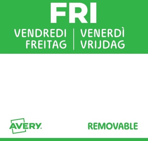 Etiket Avery HACCP vrijdag-groen 25x25mm 1000st-2