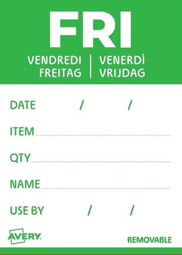 Etiket Avery HACCP vrijdag-groen 40x56mm 500st-2