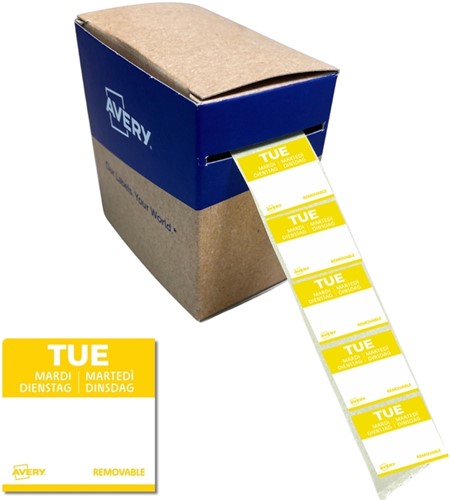 Etiket Avery HACCP dinsdag-geel 25x25mm 1000st