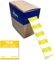 Etiket Avery HACCP dinsdag-geel 25x25mm 1000 stuks