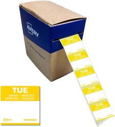 Etiket Avery HACCP dinsdag-geel 25x25mm 1000 stuks