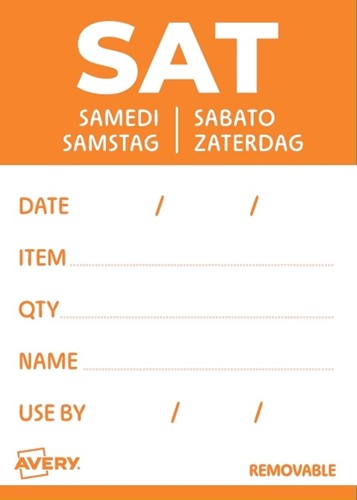 Etiket Avery HACCP zaterdag-oranje 40x56mm 500st-2