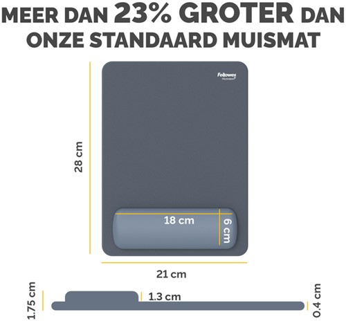 Muismat met polssteun Fellowes Breyta XL blauw-2