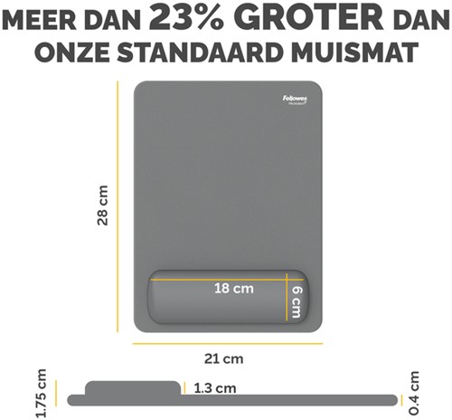 Muismat met polssteun Fellowes Breyta XL grijs-2