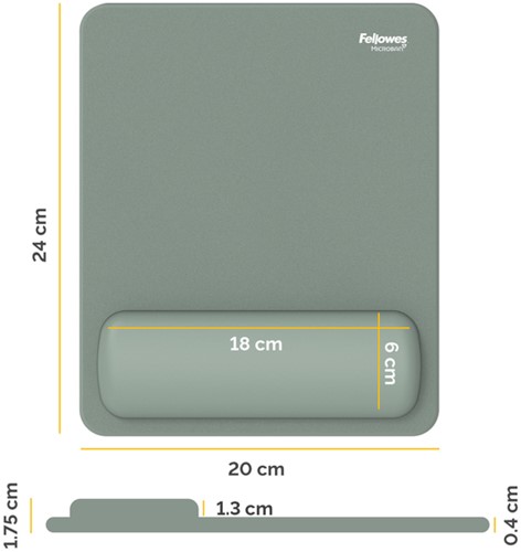 Muismat met polssteun Fellowes Breyta saliegroen-2