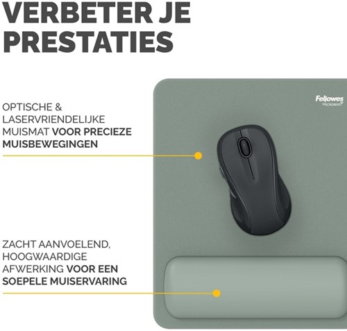 Muismat met polssteun Fellowes Breyta saliegroen-3